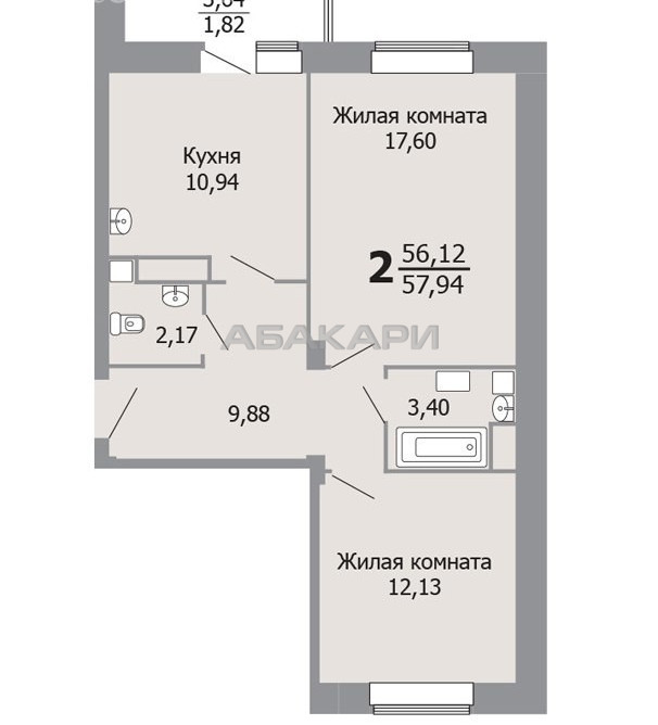 2-комнатная Судостроительная Пашенный за 15000 руб/мес фото 1