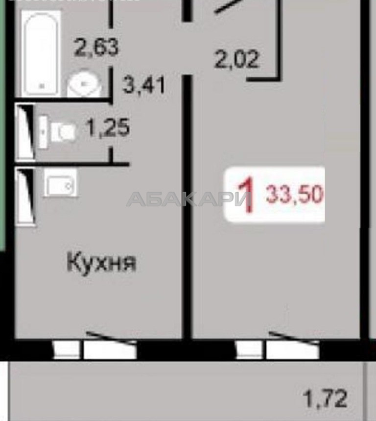 1-комнатная Карамзина Пашенный за 12500 руб/мес фото 1